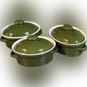 Set of Three Vintage Hall Mini Oval Casserole Dishes
